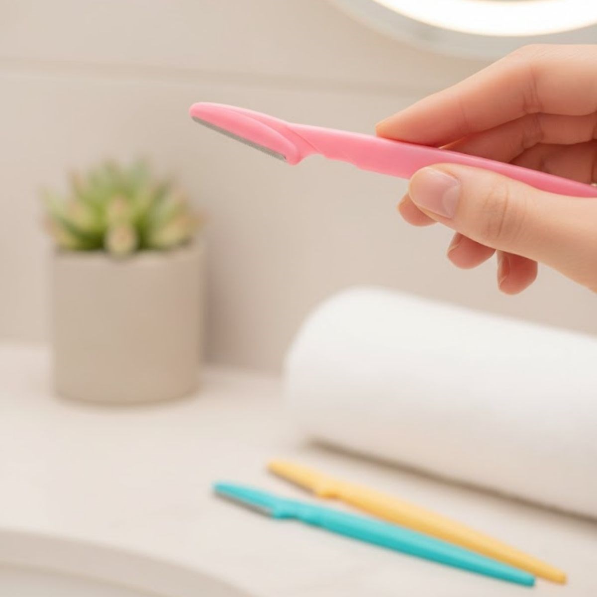 3’lü Kadın Kaş Usturası Seti – Hassas Ciltler İçin Güvenli Yüz Tüy Temizleme Bıçağı (5563) #3