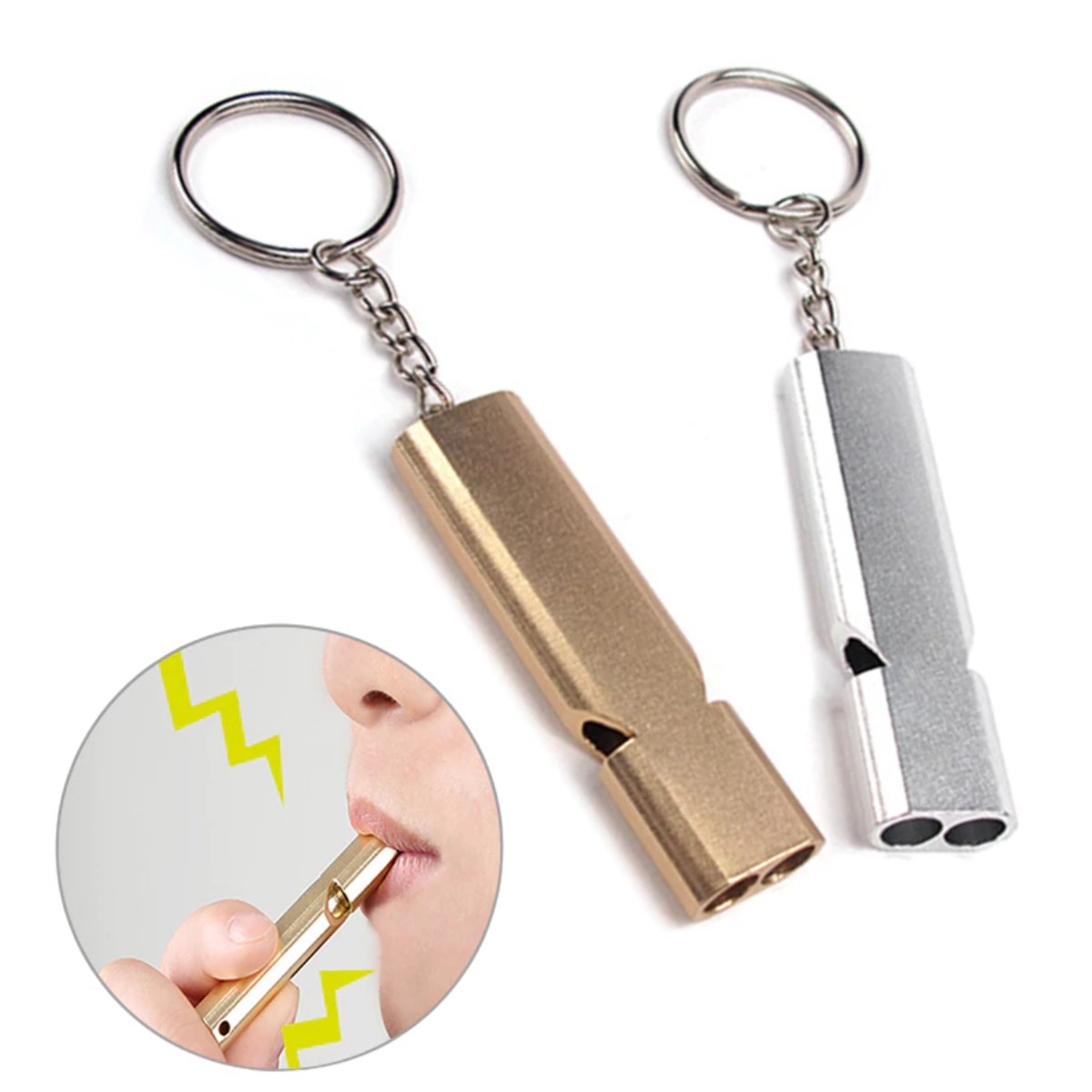 S.O.S Notfall-Pfeife Aluminium Schlüsselanhänger Camping Wandern Zubehör (5563) #5