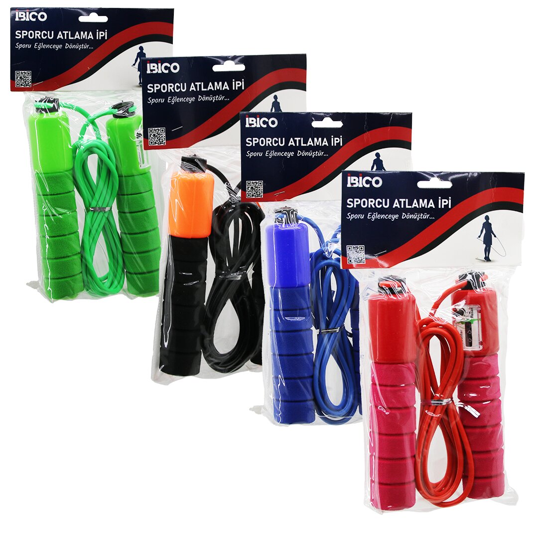 Springseil mit Zähler, farbiges Silikon mit Schaumstoff-Grif