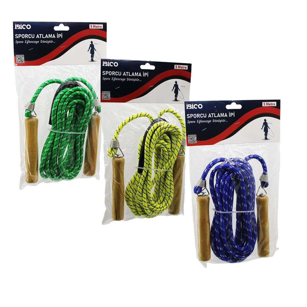 Springseile mit Holzgriff, farbig, 5m (5563)