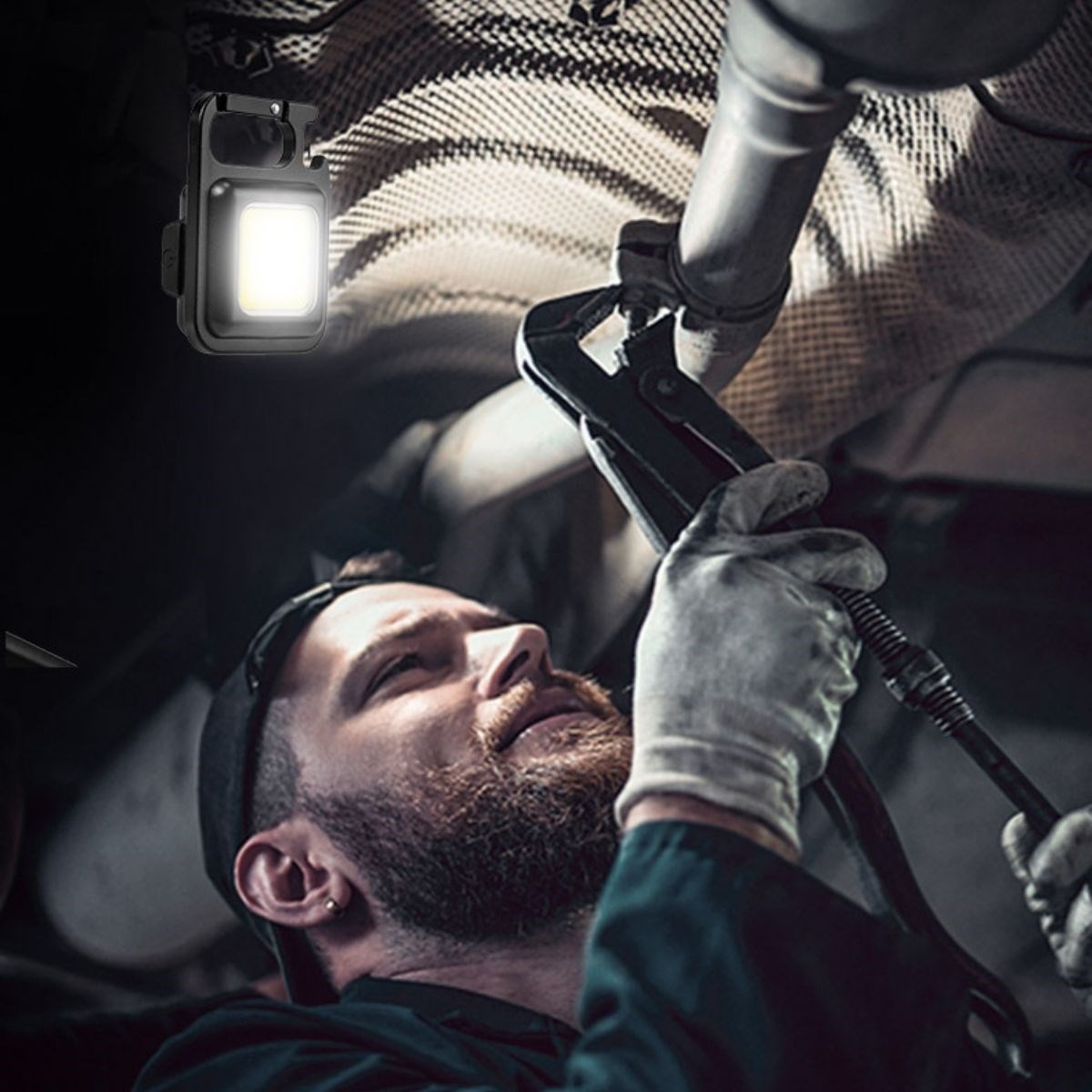 Mini LED Campinglampe mit Schlüsselanhänger, Flaschenöffner und Magnet (5563) #3