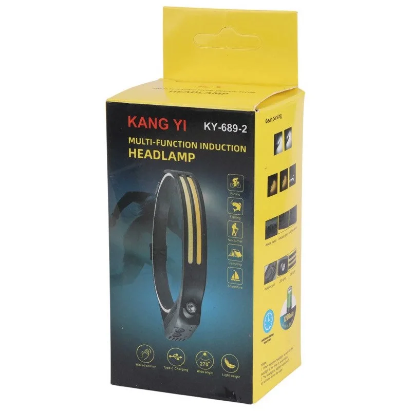 Sensörlü Far COB Led Far Şarj Edilebilir Kafa Feneri 18650 Dahili Pil Açık Hava Balıkçılık Kamp Baş Feneri Fener (5563) #2
