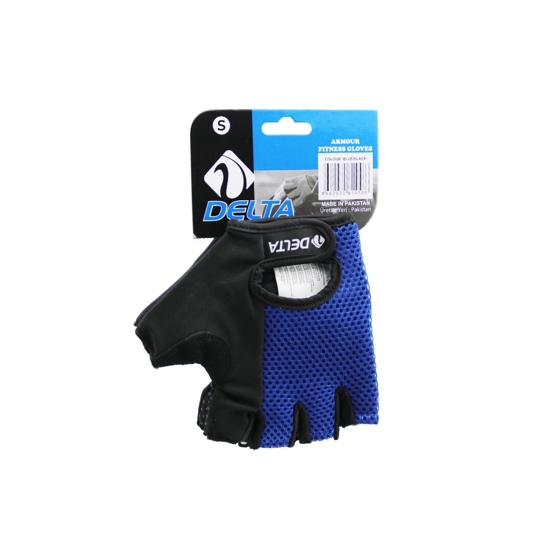 PARMAKSIZ - FİLELİ  SPORCU ELDİVENİ  MAVİ /SİYAH SMALL (5563