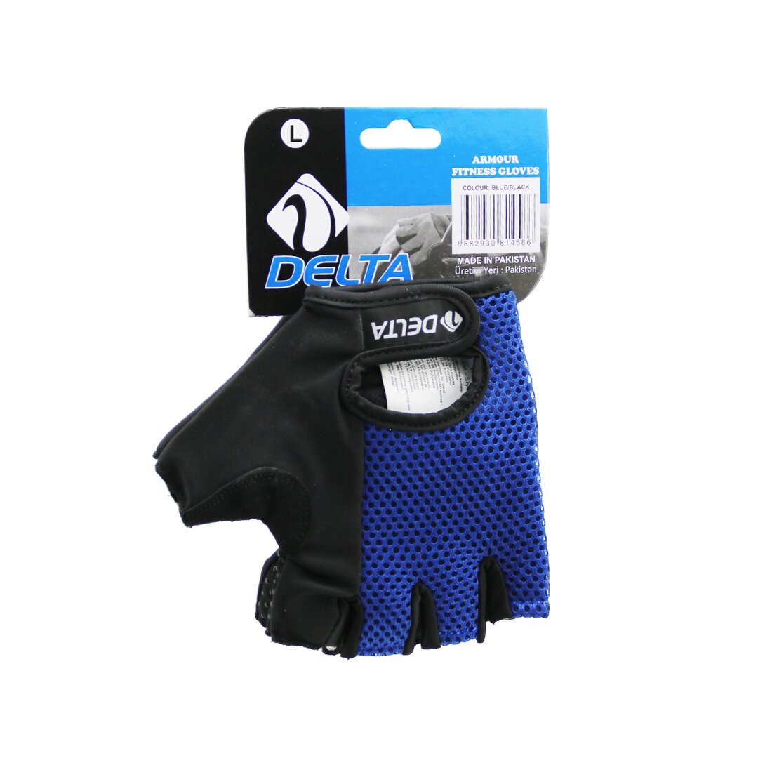 PARMAKSIZ - FİLELİ  SPORCU ELDİVENİ  MAVİ /SİYAH LARGE (5563