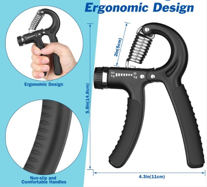 Sertlik Ayarlı El Yayı Ayarlanabilir Bilek Kas Güçlendirme Aleti 10-60 Kg (5563) #3