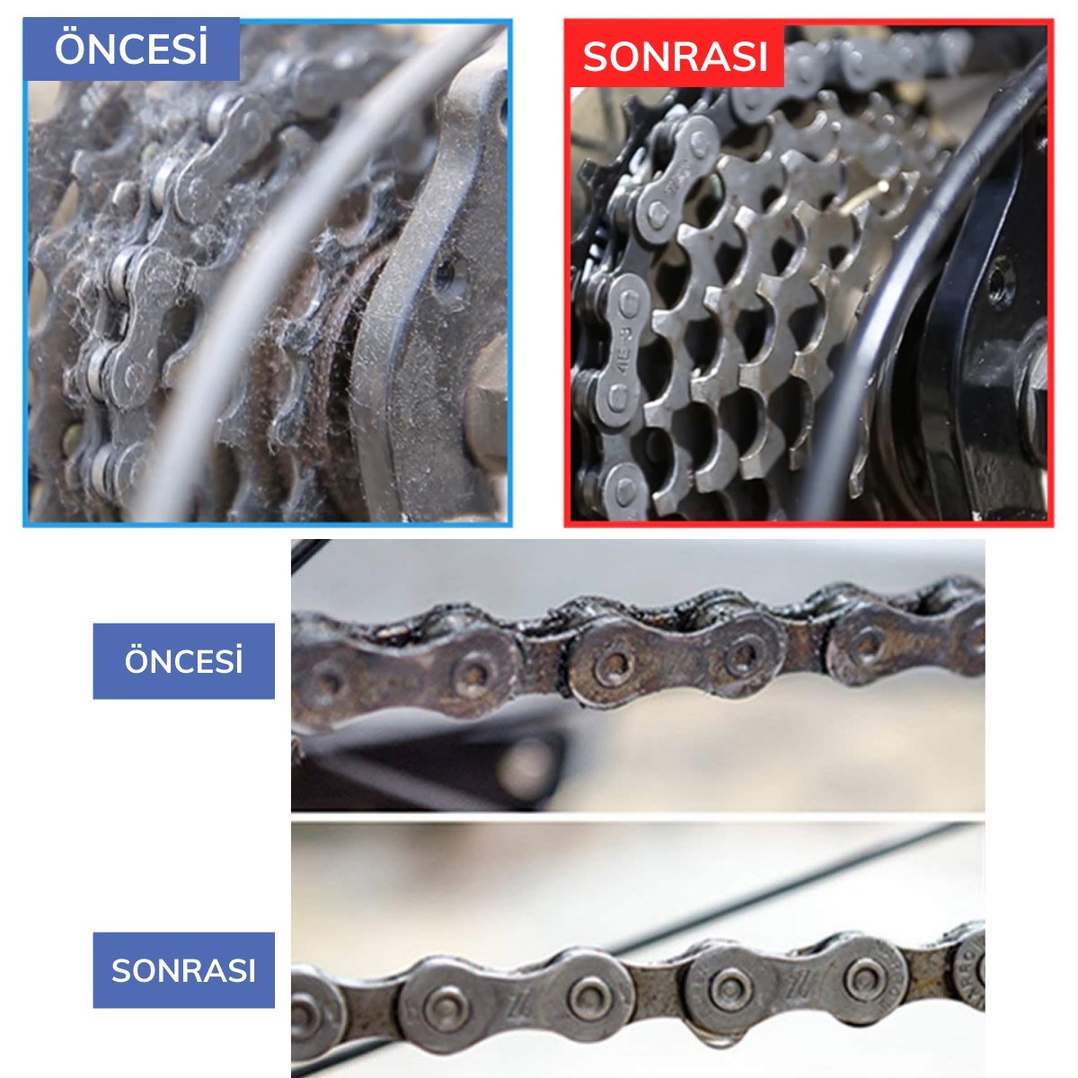 Bike Chain Sprocket Protector Rust Remover Cleaning Brush Kit 4pc (5563) #3