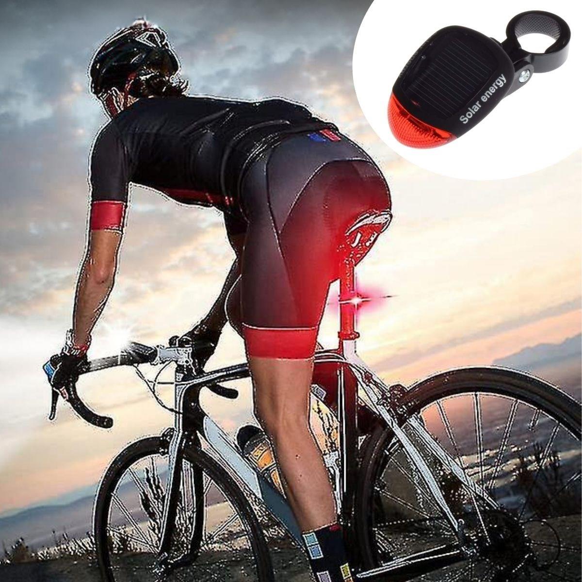 LED Solar Rechargeable Bike Tail Light - Solar Bicycle Lamp