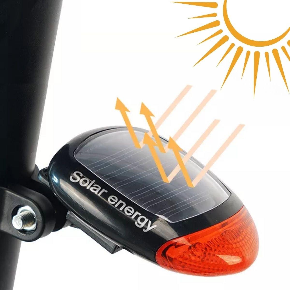 LED Solar Rechargeable Bike Tail Light - Solar Bicycle Lamp (5563) #4
