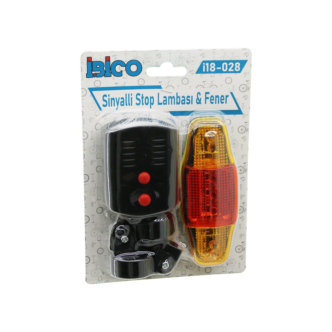 2-in-1 Bicycle COB LED Headlight - Signal Stop Light Battery