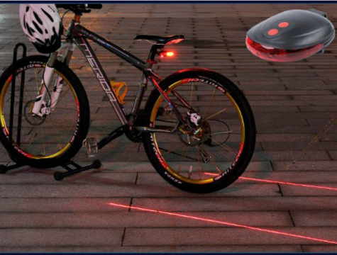 Laser Security Striped Bicycle Tail Light (5563)