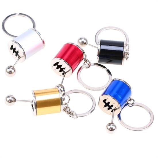 Hareketli Araba Vites Anahtarlık Altı Hız Manuel Vites Dişli Shifter Topuzu Metal Anahtarlık (5563) #5