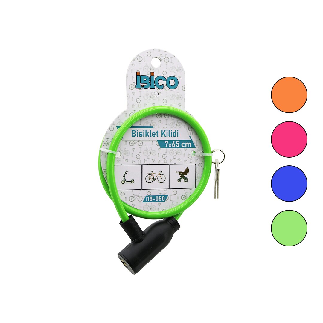 ANAHTARLI EKO - Thin Plastic Head Bicycle Lock Steel Wire Co