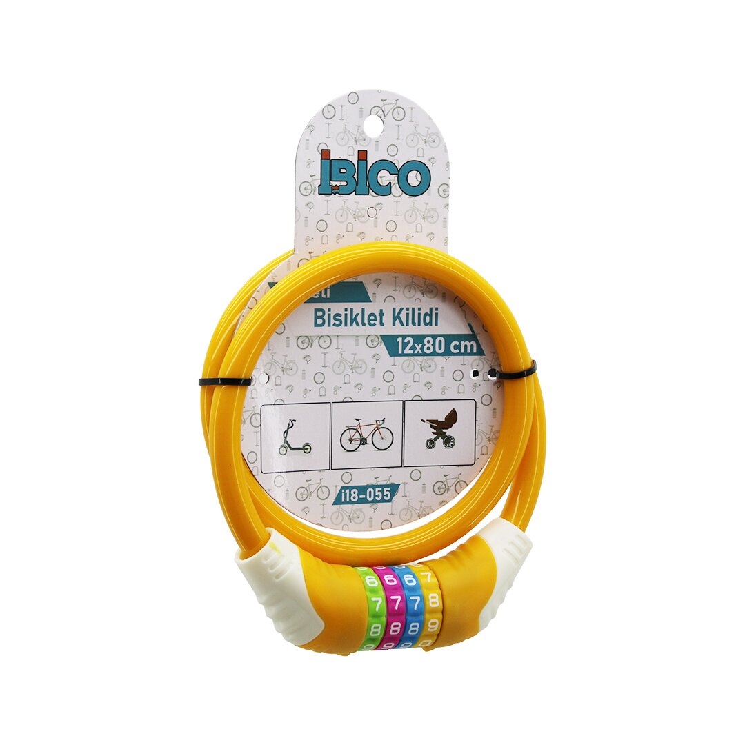 Coded Heavy Duty Bicycle Lock Steel Wire Orange Case 12MM x