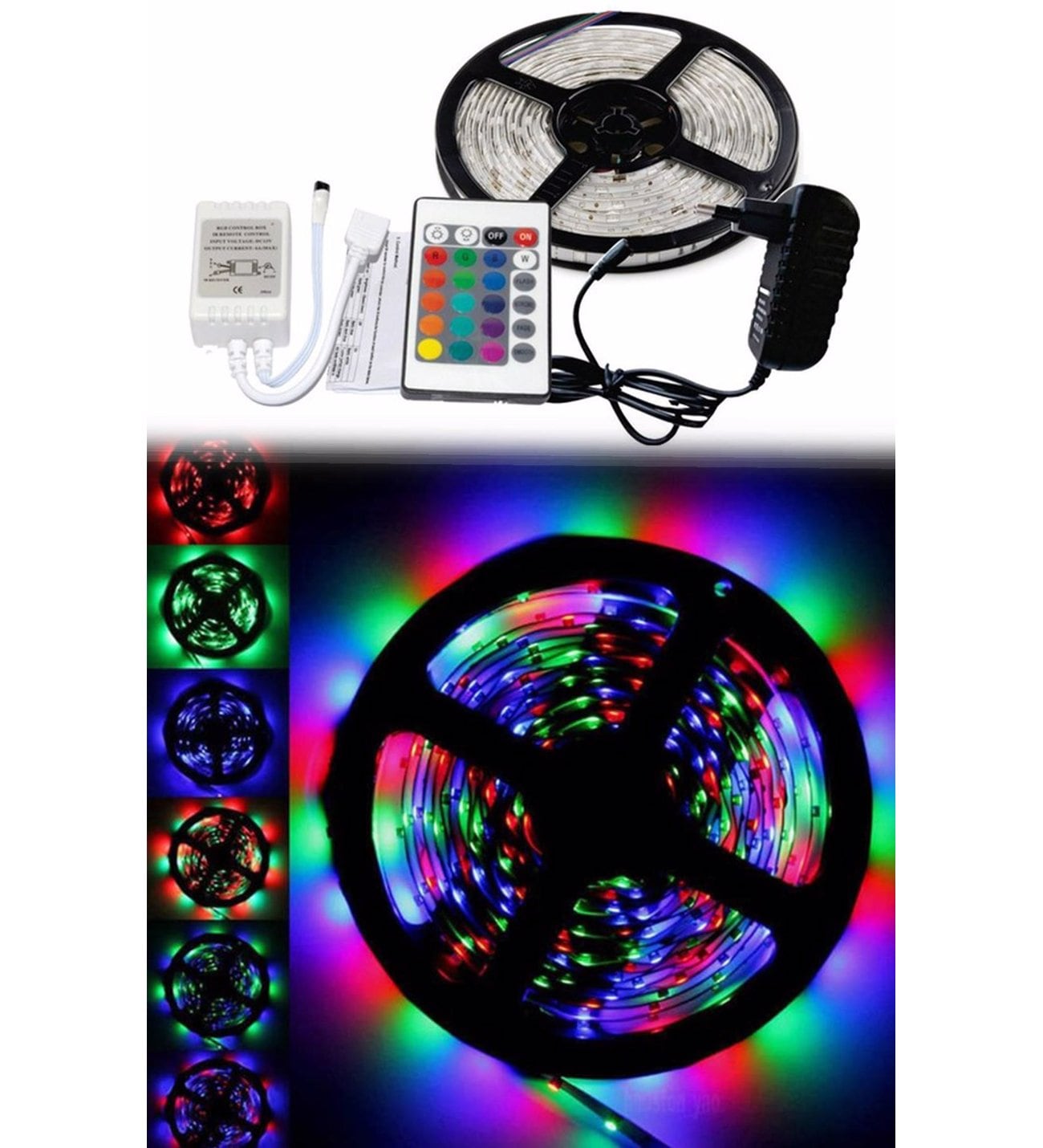5M RGB LED Strip Kit - Indoor/Outdoor Silicone - Plug & Play