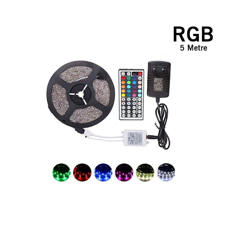 5 Metre Rgb Şerit Led Seti-İç ve Dış Mekan Silikonlu-Tak Çalıştır (5563) #5