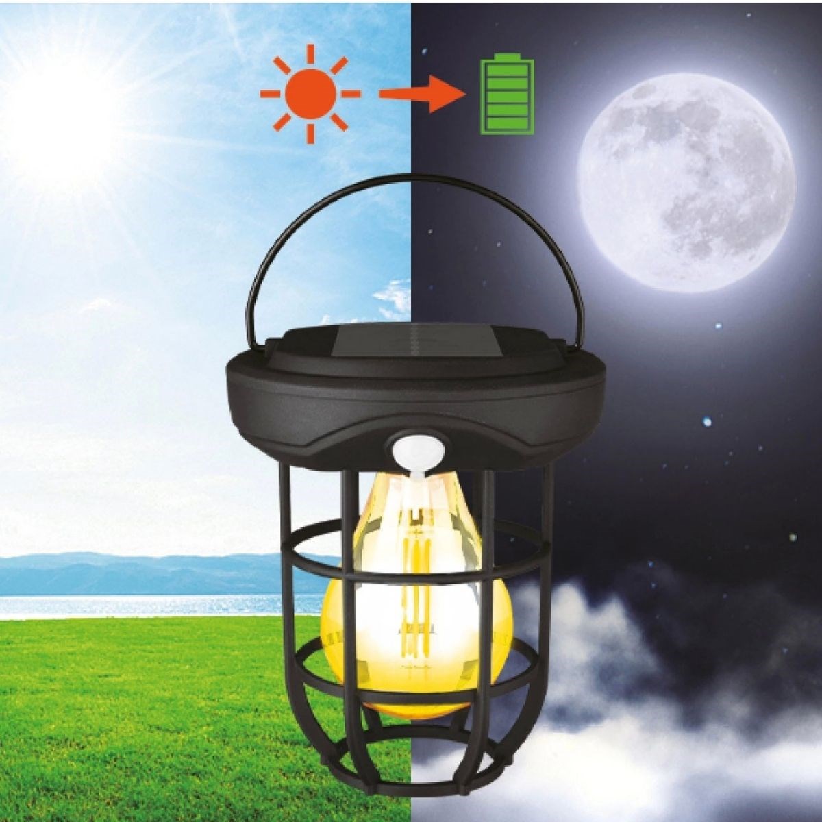 Solar Camp Lantern – Solar-Powered, Auto-Charge & Night Light LED #4