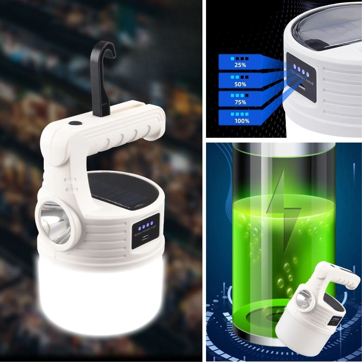 LED Solar Camping Lamp–2000 Lumens Ultra Bright, 5 Light Modes, USB Rechargeable #2