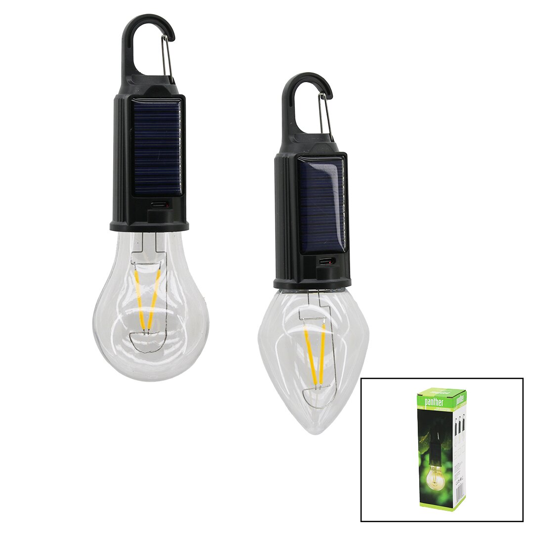 SOLAR USB Rechargeable Portable Bulb Rustic Camping Lamp wit