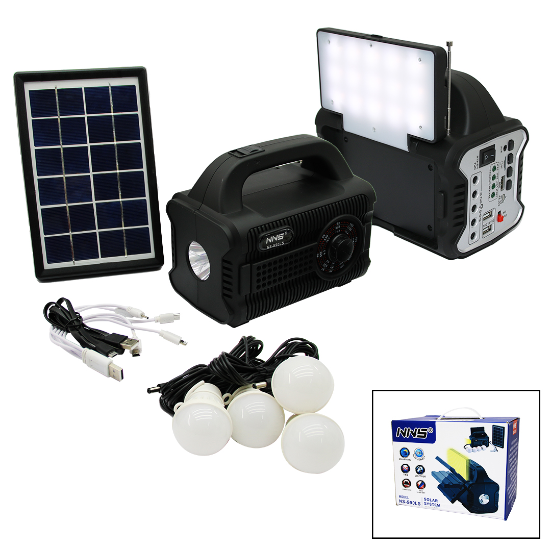 3IN1 Solar Flashlight with Fixed & Movable Head - Radio - MP