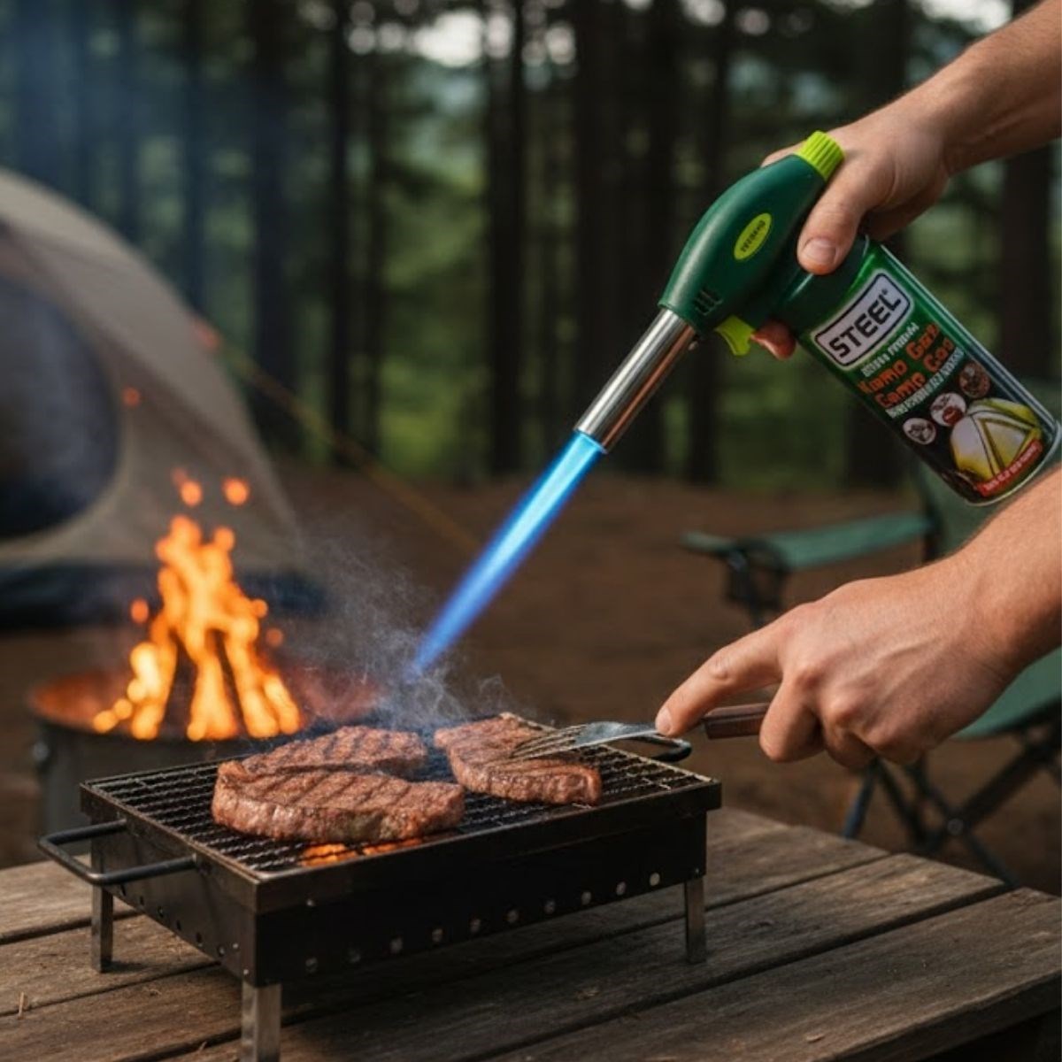 Camping Gas Set for Outdoor, Picnic & Repairs – Portable But