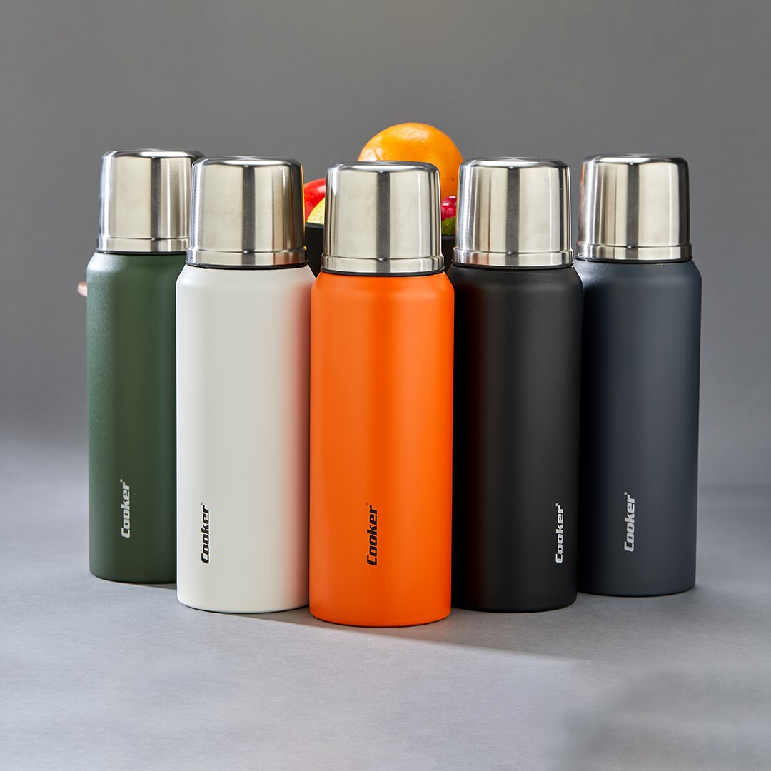 1L Mountaineer Thermos Colored Double-Wall Stainless Steel -