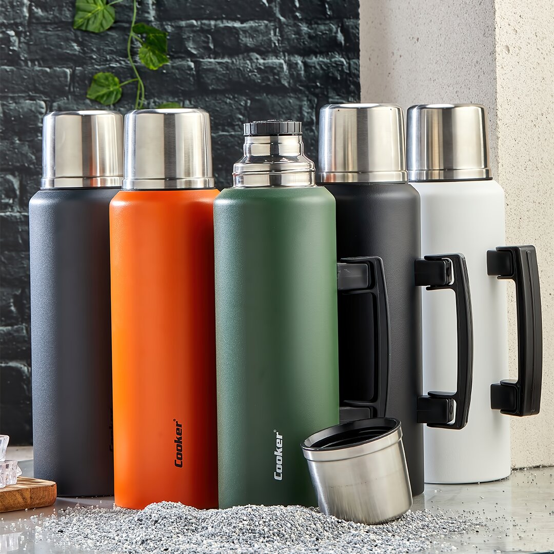 1.5L Mountaineer Thermos Colored Handle Double-Wall Stainles