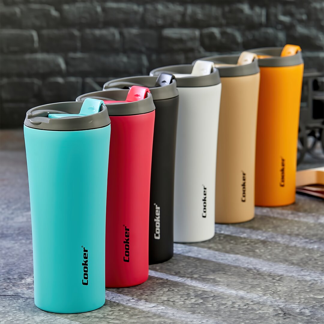 400ML Thermos Mug Colored Stainless Steel - Non-Slip TPR Bas