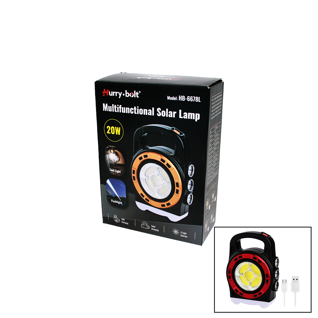 3IN1 20W SOLAR - USB ŞARJLI EL FENERİ - POWERBANK EL ÇANTASI