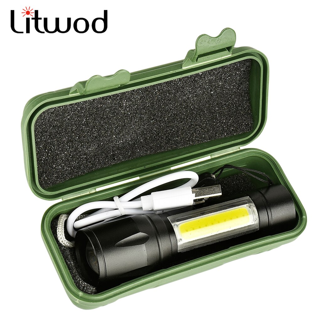 2500 Lumens + 5W COB LED USB Li-Ion Ultra-leistungsstarke Q5 XPE wasserdichte Akku-Taschenlampe (5563) #4