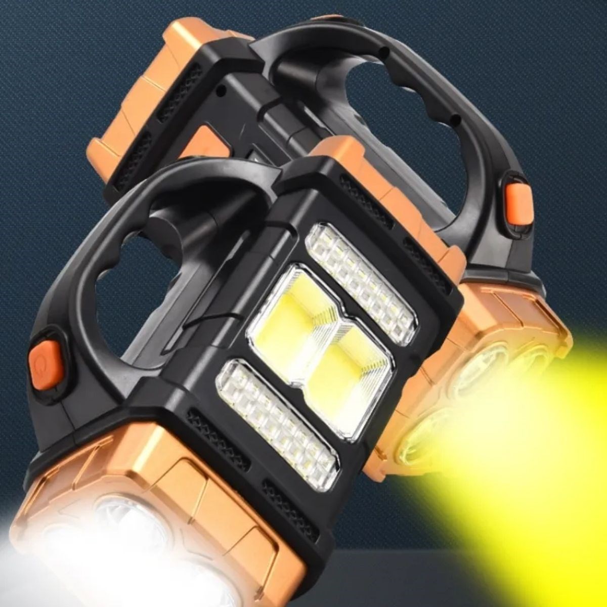 Solar & USB LED + COB Taschenlampe | 1500 mAh Tragbares Arbeitslicht–Wasserdicht (5563) #2