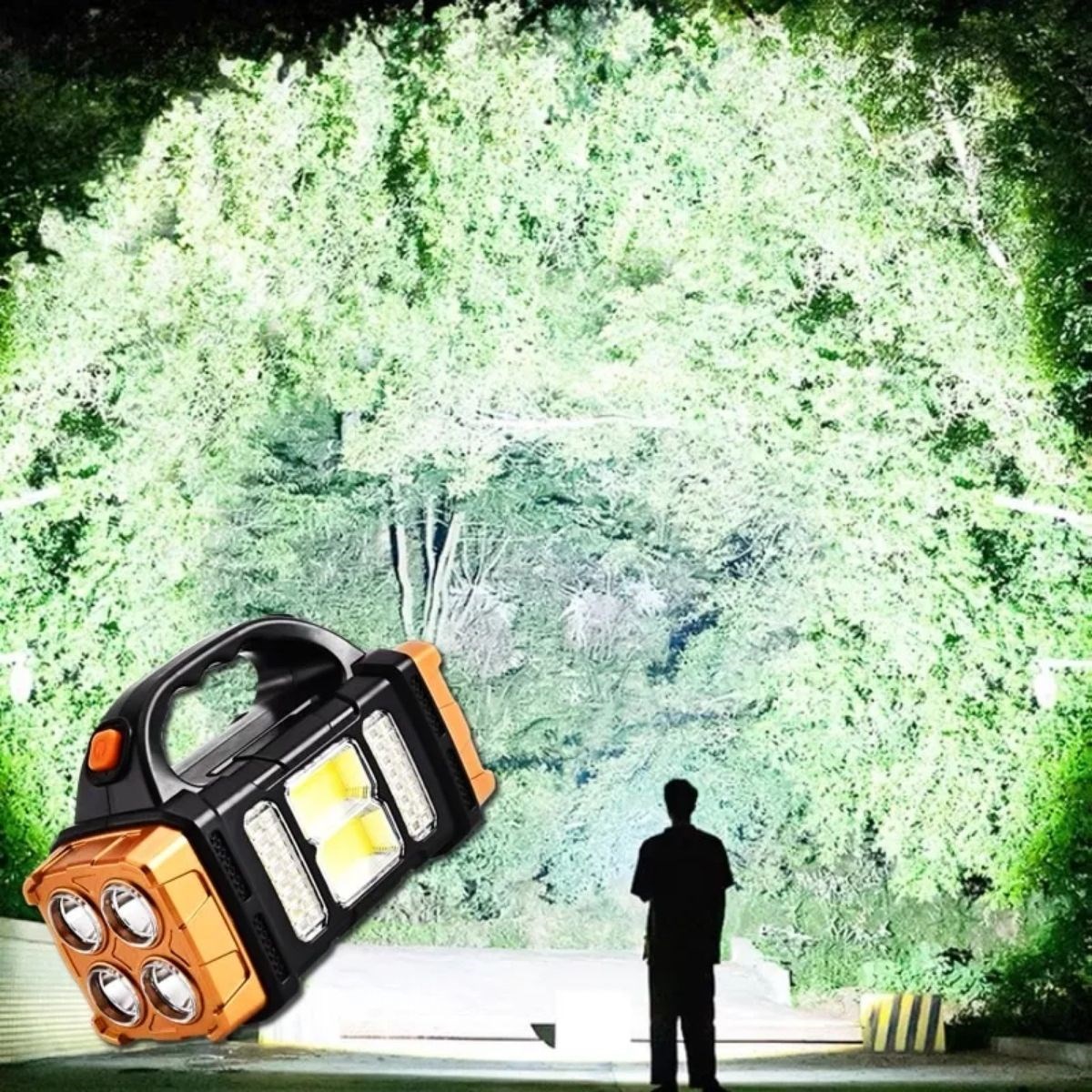 Solar & USB LED + COB Taschenlampe | 1500 mAh Tragbares Arbeitslicht–Wasserdicht (5563) #3