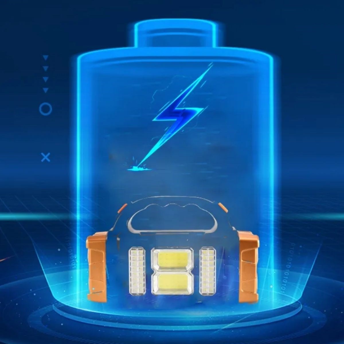 Solar & USB LED + COB Taschenlampe | 1500 mAh Tragbares Arbeitslicht–Wasserdicht (5563) #5