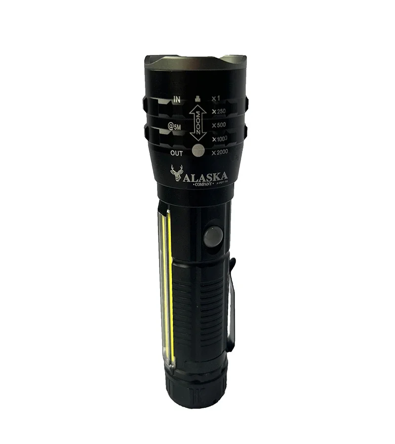 P27 Şarjlı LED Metal El Feneri 1000 Lümen Çakarlı (5563) #3