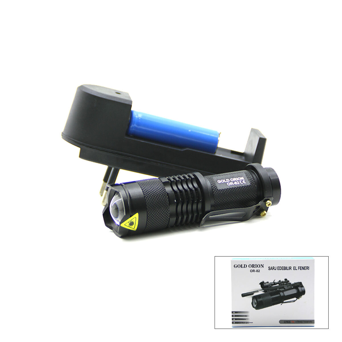 2IN1 KÜÇÜK ZOOMLU EL FENERİ COB LED METAL KASA 9CM (5563)