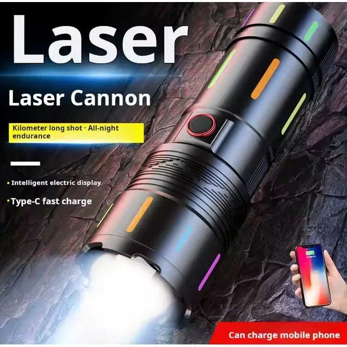 LED Flashlight 2000 Lumens USB Rechargeable Tactical Long Ra