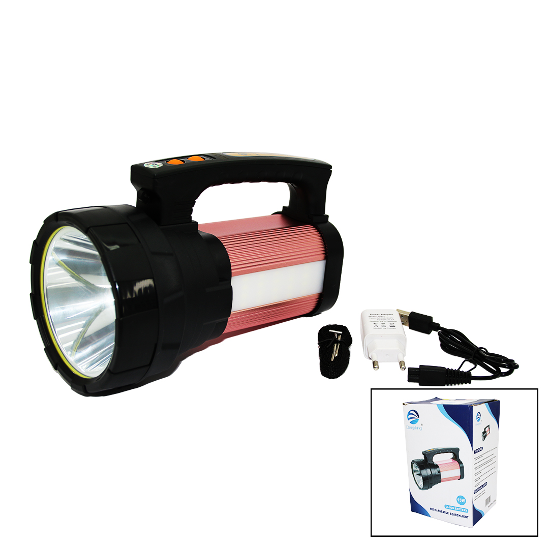 2-in-1 15W COB LED Rechargeable Flashlight - 1000MT Projecto
