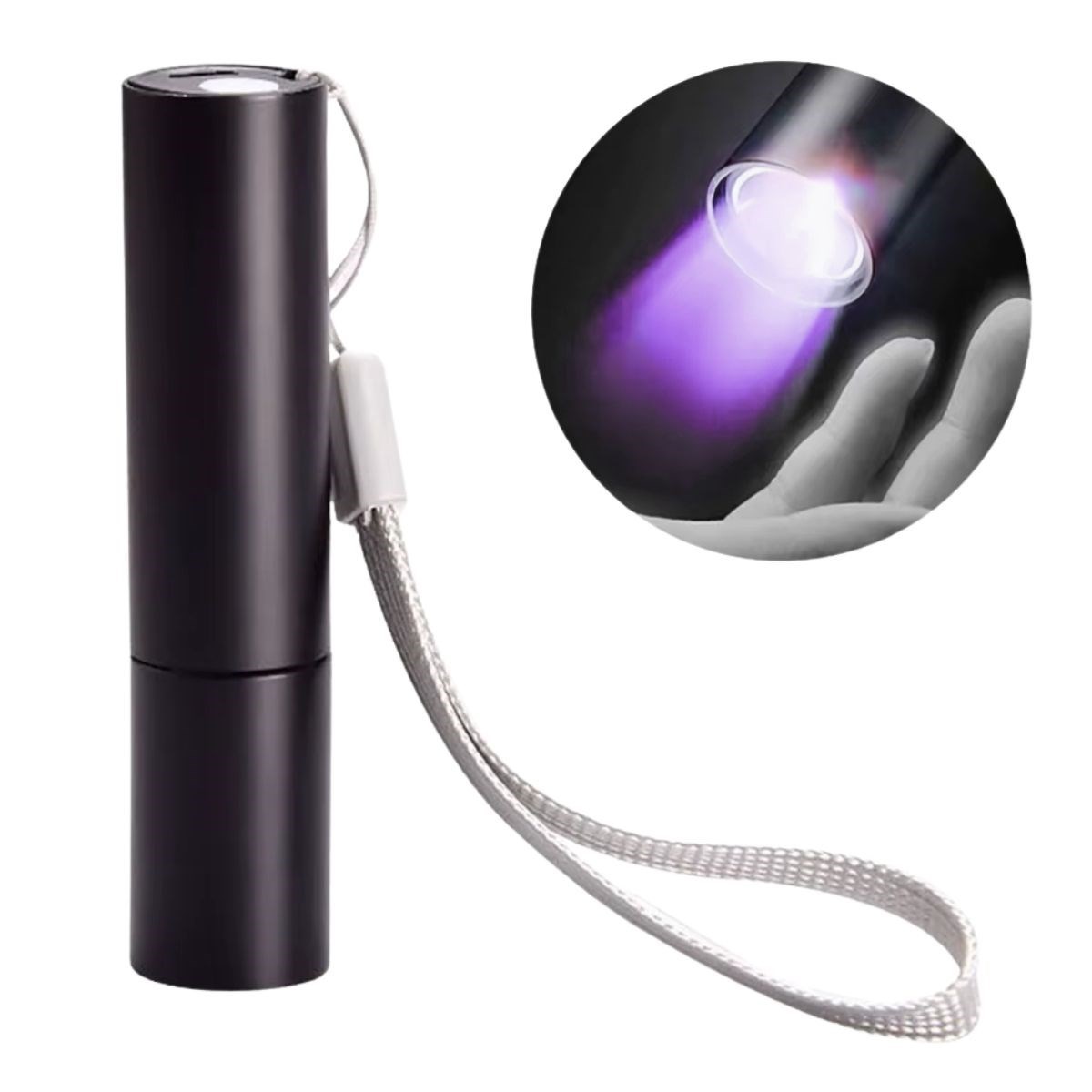 Mini Cep Boy USB İle Şarj Olan Oje Kurutucu Sahte Para Kontol LED UV Mor Işık El Feneri (5563) #2