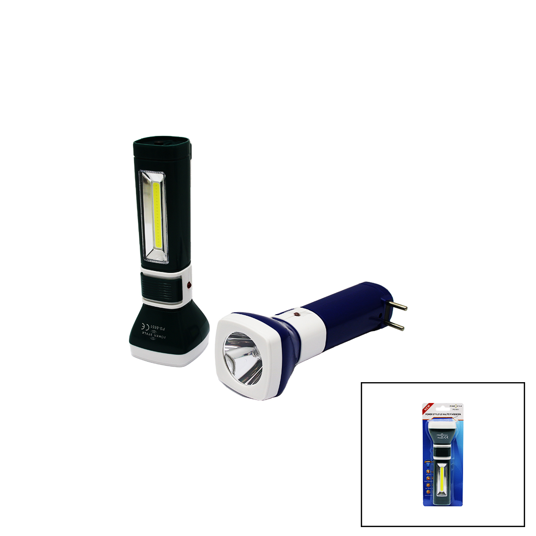 2IN1 1W + COB LED USB Rechargeable Flashlight (5563)