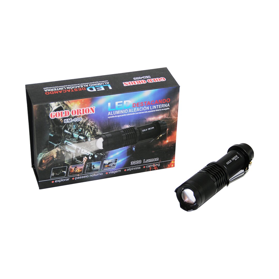 GOLD ORION KM-106 Zoom Flashlight with Rechargeable Battery