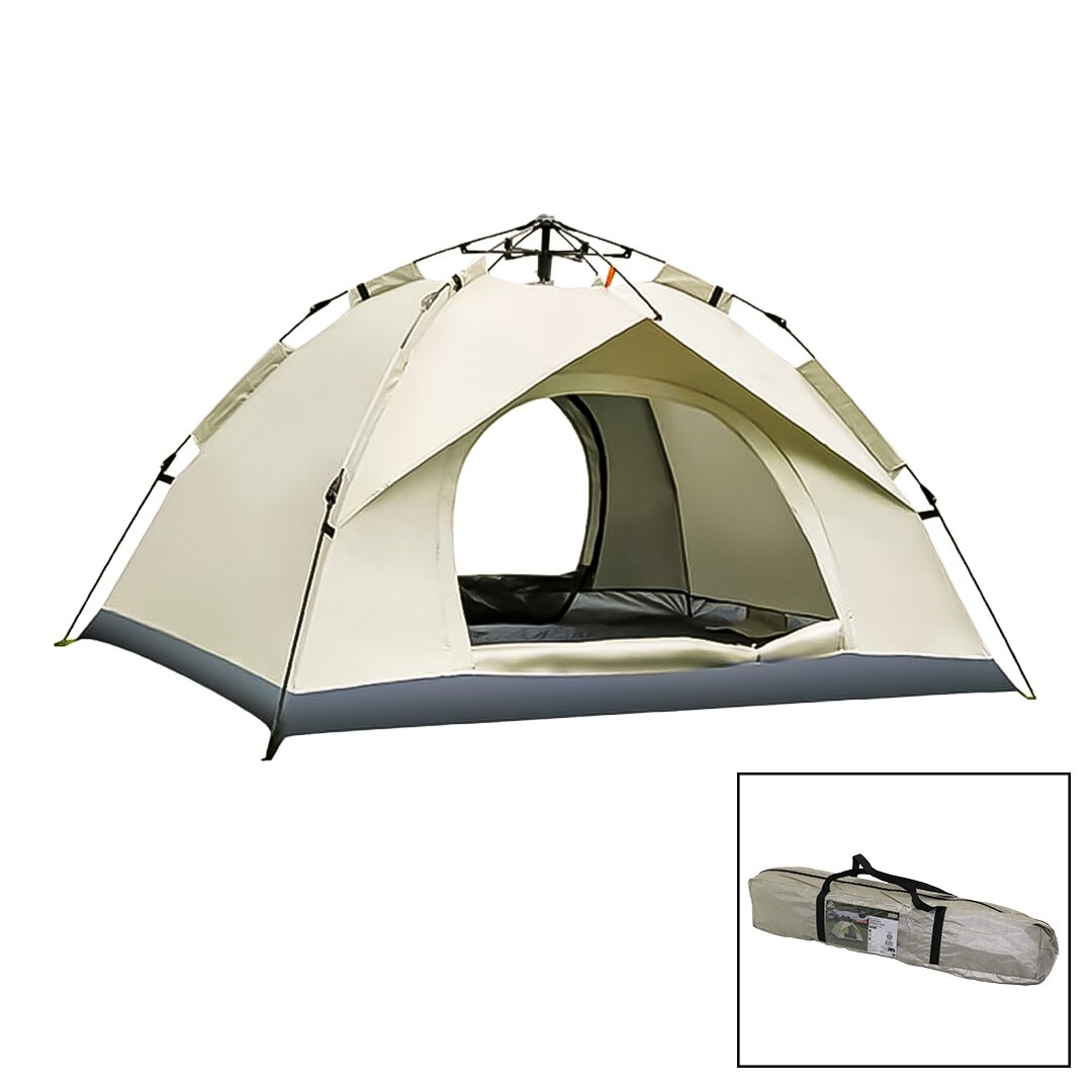 CREAM - DOUBLE-LINED AUTOMATIC CAMPING TENT 200X200X135CM AC