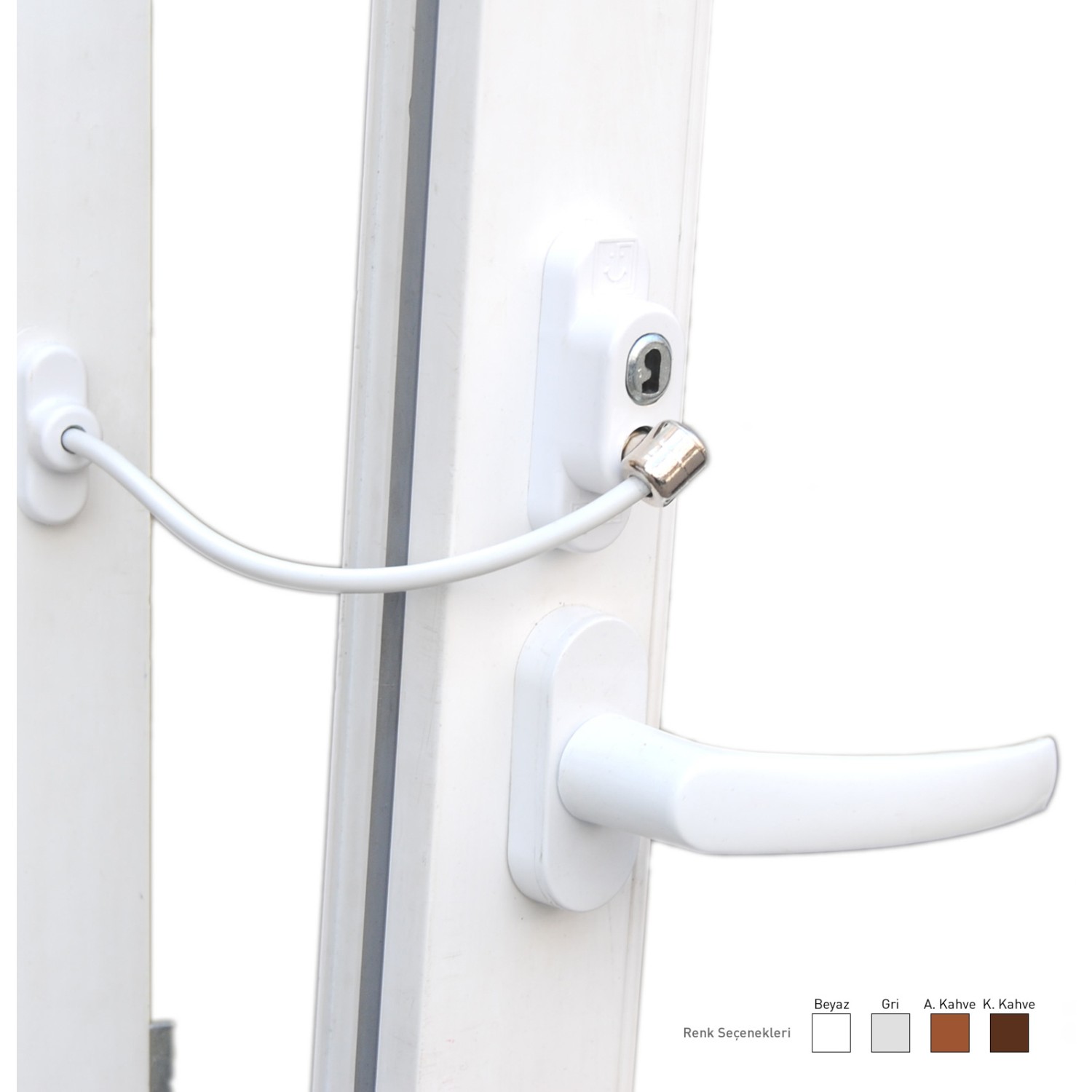 Keyed Cable PVC Door Window Safety Lock (5563)