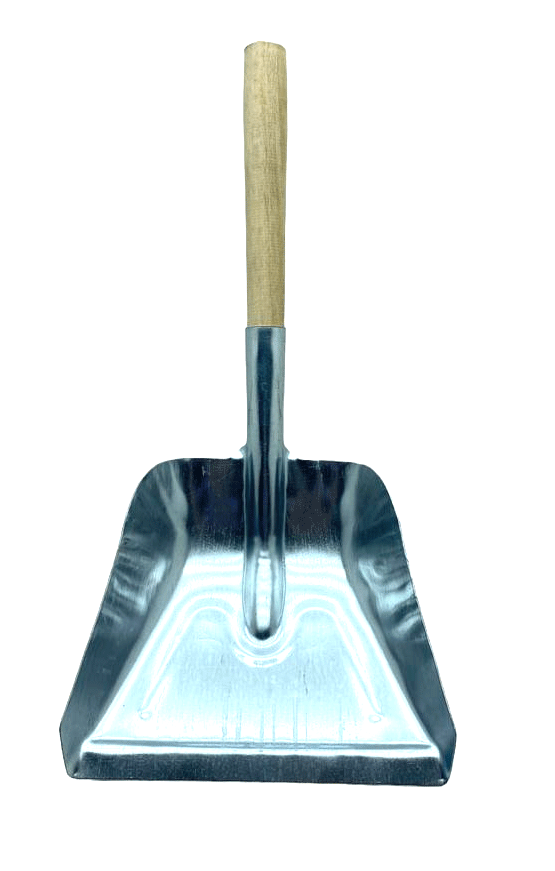 METAL LARGE - WIDE GALVANIZED SHOVEL WOODEN HANDLE (5563)