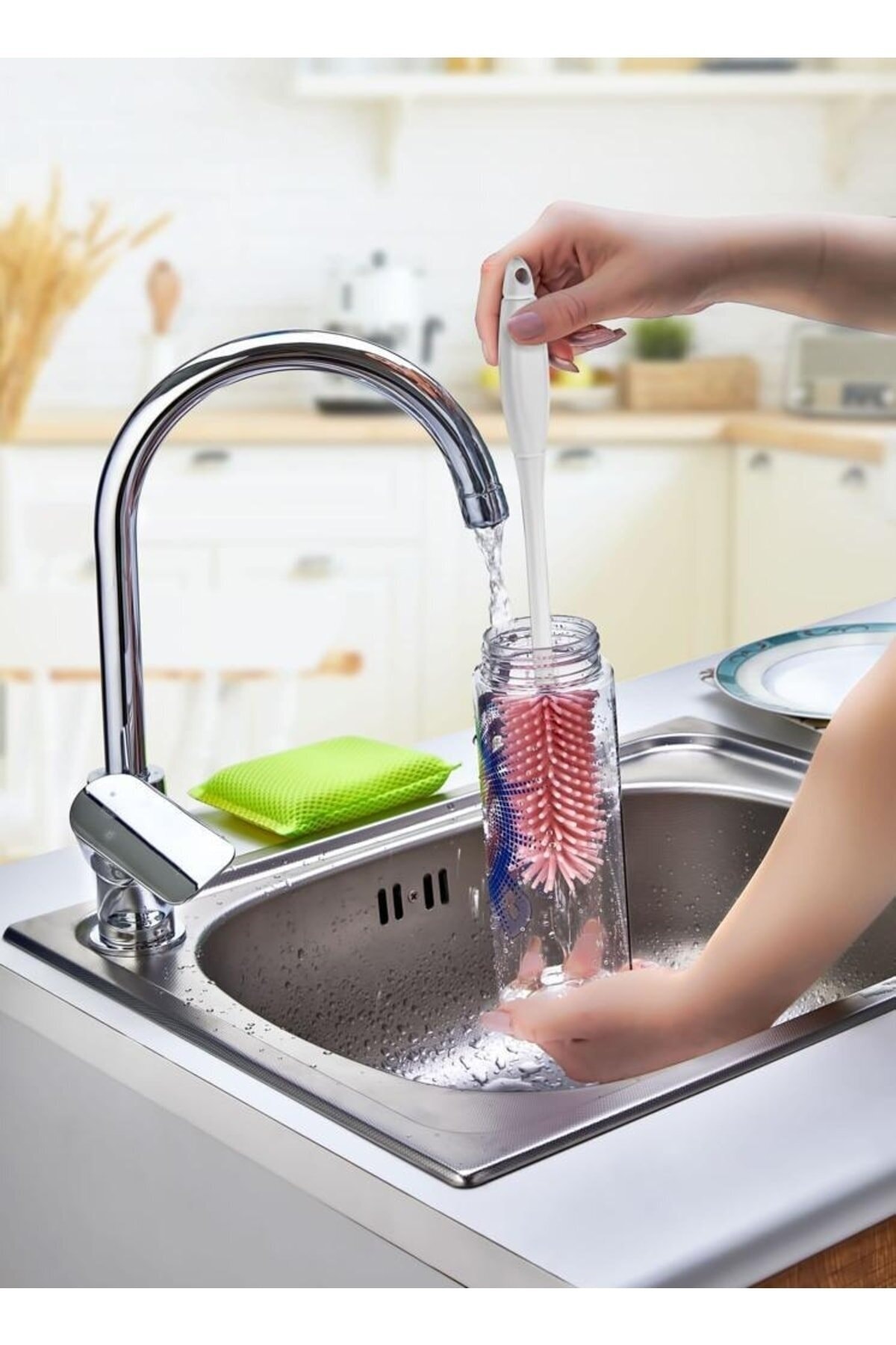 Silikon Şişe Biberon Konserve Kavanoz Matara Temizleme Fırçası Çok Amaçlı Temizleme Fırçası Bpa Free (5563) #3