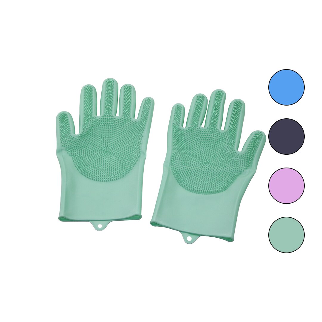 2PCS   RENKLİ SİLİKON   TIRTIRLI  BULAŞIK ELDİVENİ (5563)