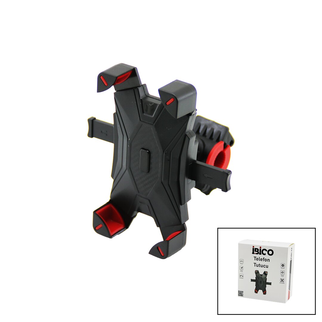 BİSİKLET - MOTORSİKLET - BEBEK ARABASI TELEFON TUTUCU - TUTACAK ABS PLS. 360° - BOYUT AYARLI (5563)