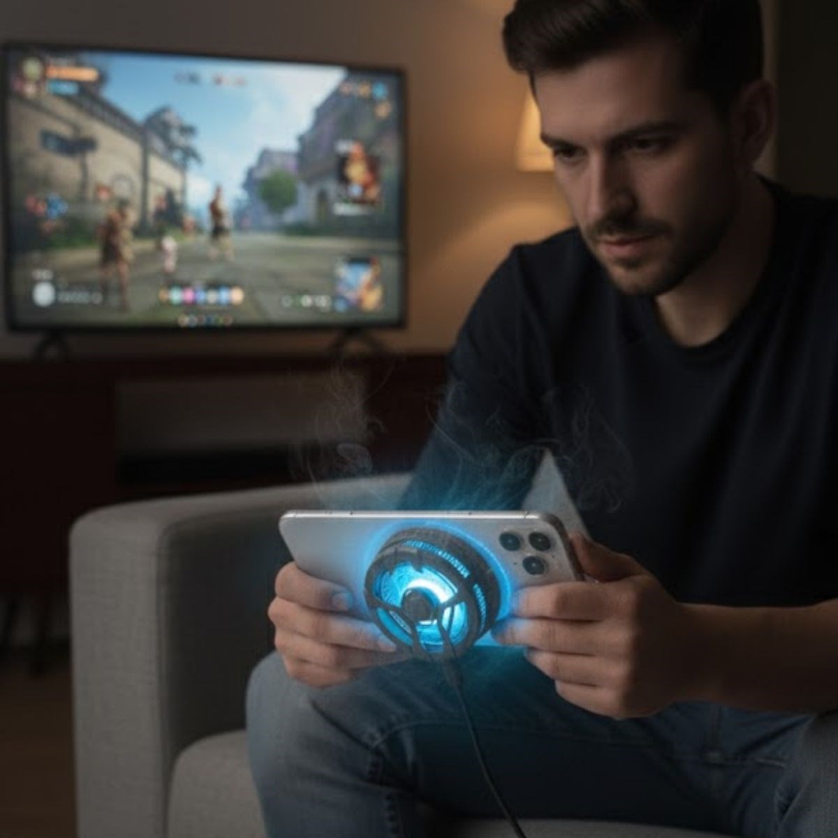 Manyetik Telefon ve Tablet Soğutucu – Güçlü Sessiz Fanlı, Hızlı Isı Dağıtıcı Mobil Cihaz Soğutma Aparatı S25 Radiator (5563) #3