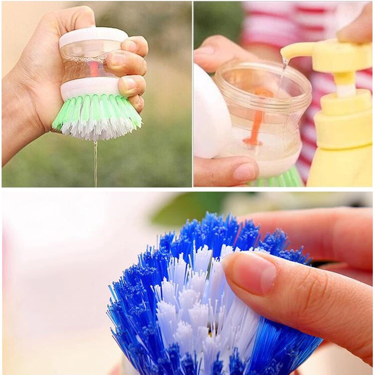 Deterjan Hazneli Kolay Bulaşık Yıkama Fırçası Bulaşık Sünger (5563) #2