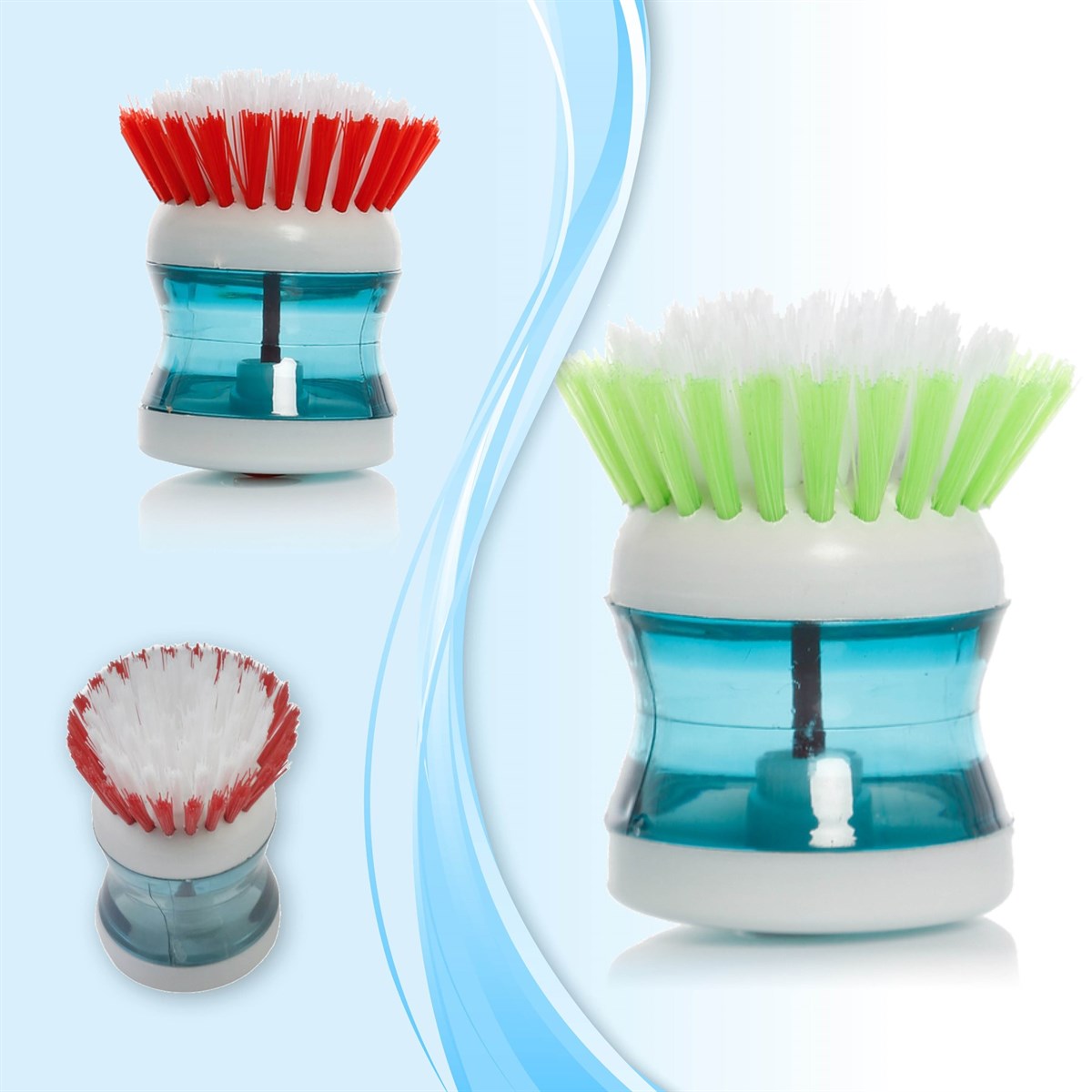 Deterjan Hazneli Kolay Bulaşık Yıkama Fırçası Bulaşık Sünger (5563) #3