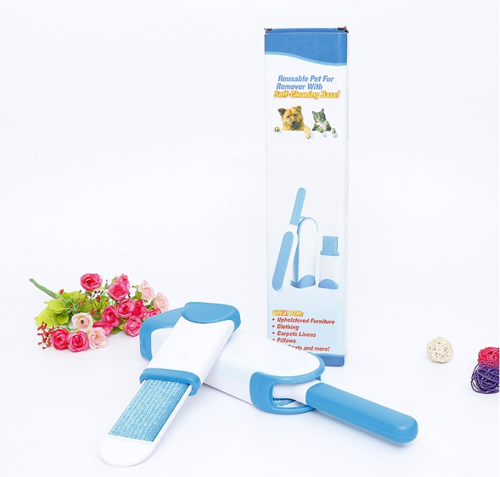 Dual Pet Hair Dust Cleaning Brush Set 2-Pack Blue Boxed (556