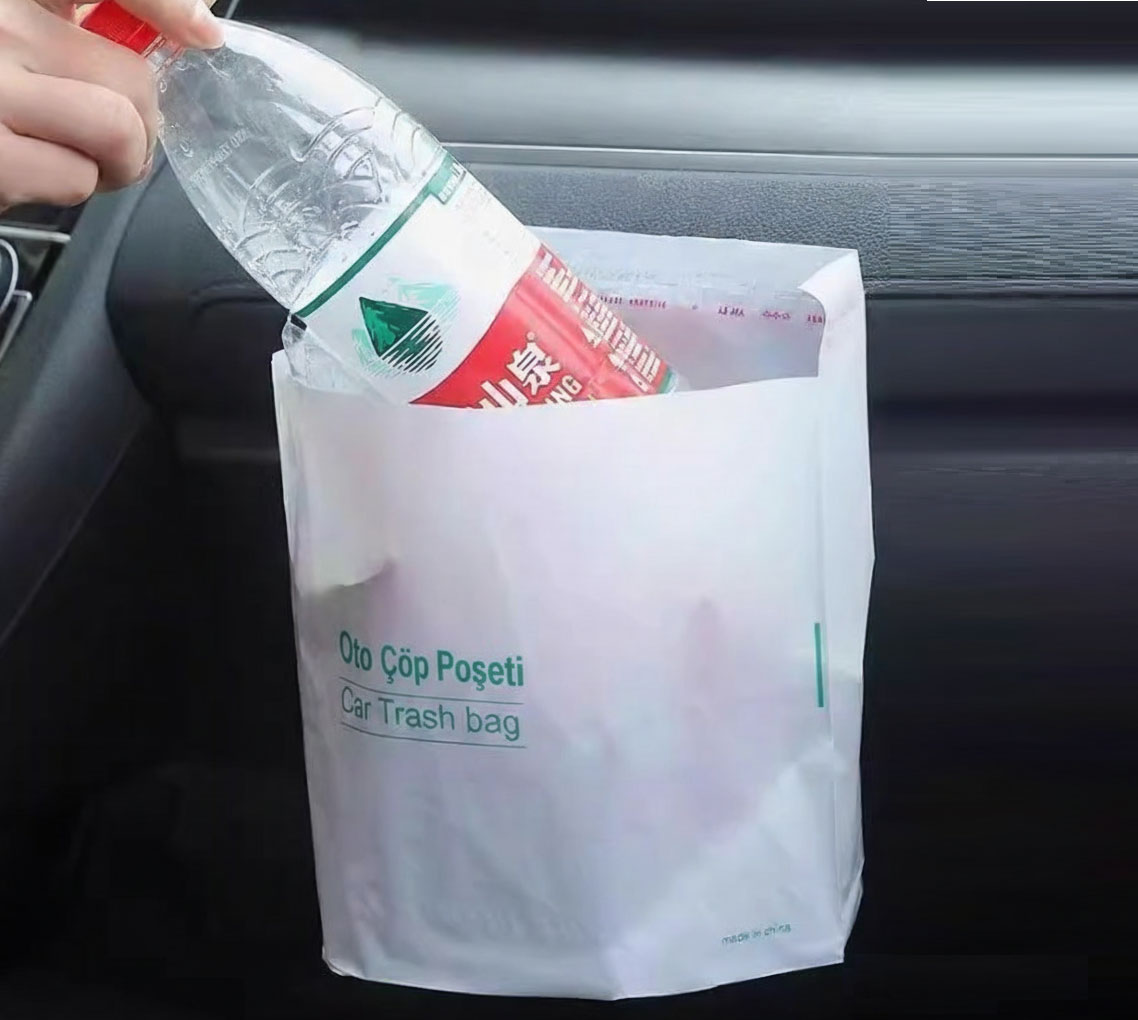 Pratik Su Geçirmez Oto Araba Çöp Poşeti Yapışkanlı 20 Adet (